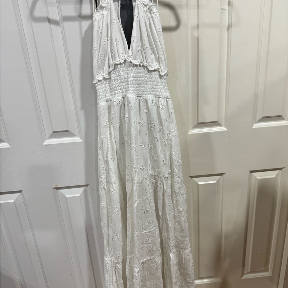 White Eyelet Maxi Dress by asos